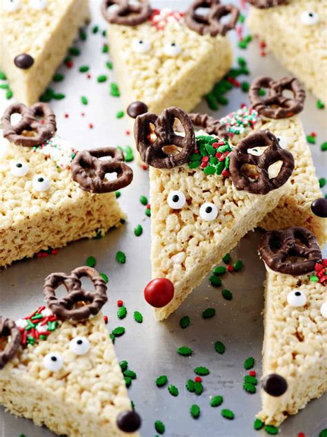 Reindeer Rice Krispie Treats Rice Krispie Treats Holiday Dessert Recipes Krispie Treats Recipe