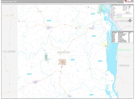 Houston County, MN Wall Map Premium Style by MarketMAPS - MapSales