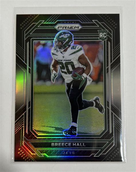 2022 Panini Chronicles Breece Hall Prizm Black Silver Prizm Rookie Card