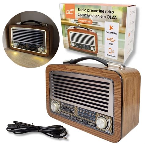 Radio Przeno Ne Fm Ltc Olza Retro Bluetooth Z Pod Wietleniem