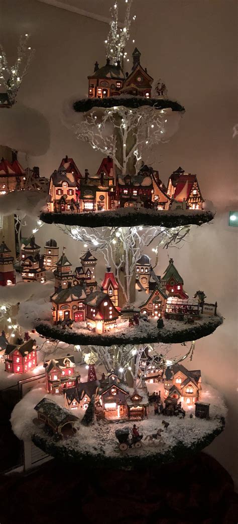 Christmas Village Tree | Christmas tree village display, Christmas tree ...