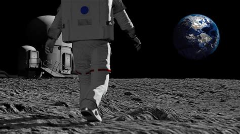 Premium Photo D Rendering Astronaut Walking On The Moon And Admiring