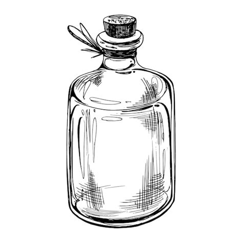 Premium Vector Glass Jar With Cork The Illustration Is Hand Drawn In Black Ink Graphic Eps