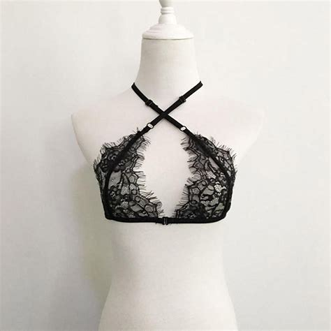 PHOTNO Women Hollow Translucent Underwear Wrapped Chest Sheer Lace Vest Strap Lingerie N3 Free