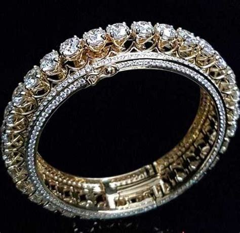 Real Diamonds Bridal Wear Diamond Studded Pacheli Bangles Real