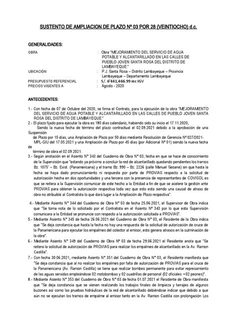 Solicitud De Ampliacion De Plazo 03 Por 30 Diass Pdf Justicia