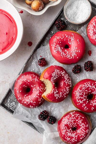 Blackberry Glazed Ring Donuts