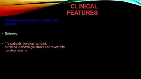 Reversible Cerebral Vasoconstriction Syndrome Ppt