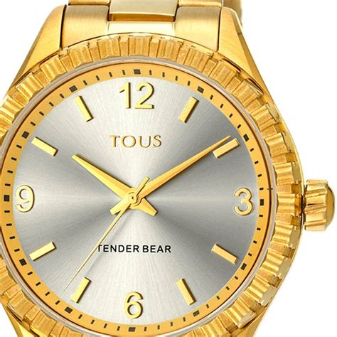 Reloj Tous Tender Beard De Mujer Dorado Y Esfera Plateada