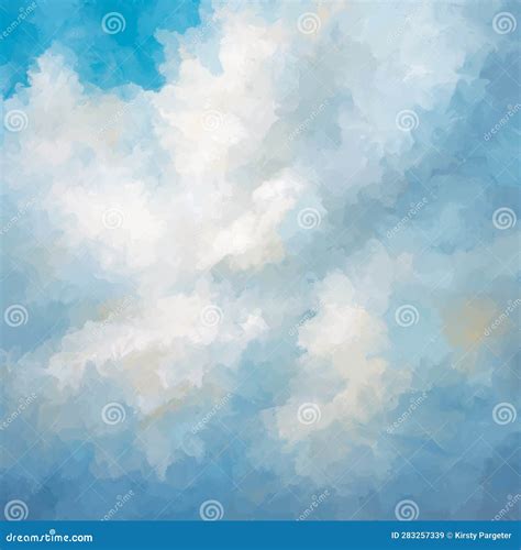 Fondo Abstracto De Nubes Pintadas a Mano Ilustración del Vector