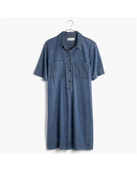 Madewell Denim Popover Dress In Blue Lyst Canada