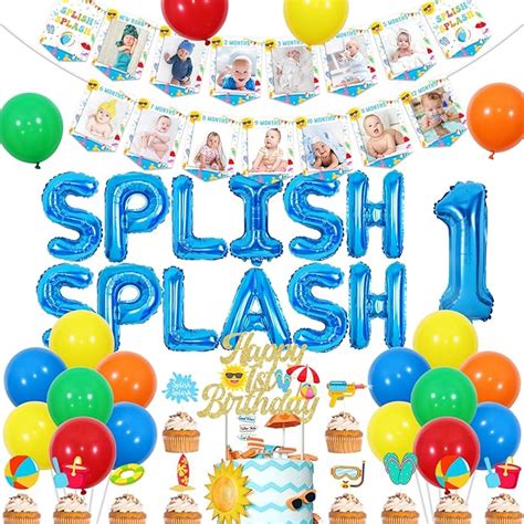 Amazon Fangleland Splish Splash St Birthday Decorations For One