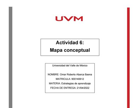 A6 Orab Actividad 6 Mapa Conceptual Elementos De Mis Materias En