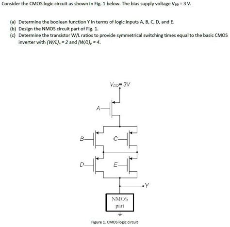 SOLVED Consider The CMOS Logic Circuit As Shown In Fig 1 Below The