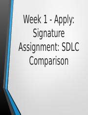 Week Apply Signature Assignment Sdlc Comparison Pptx Week