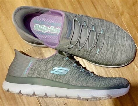 Skechers Slip Ins Air Cooled Memory Foam Sneaker Gra Gem