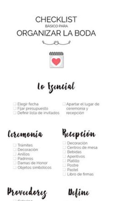 Checklist básico para organizar una boda Foro Organizar una boda