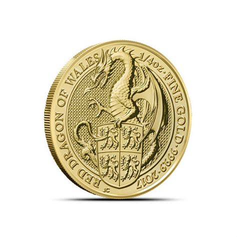 2017 1 4 Oz British Gold Queen S Beast Dragon Coins Online L JM Bullion