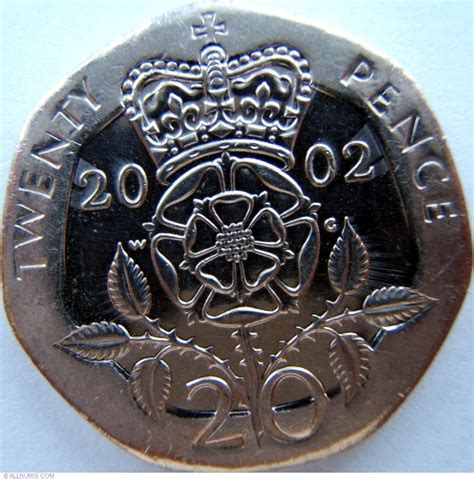 20 Pence 2002 Elizabeth Ii 1952 Present Great Britain Coin 3217