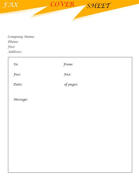 Generic Fax Cover Sheet Template Printable In Pdf And Word