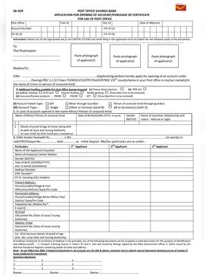 Post Office Savings Bank Account Opening Form PDF InstaPDF