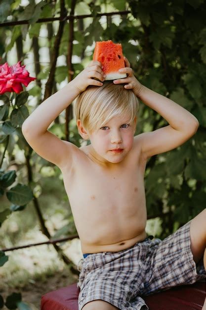 Premium Photo Portrait Of Shirtless Boy