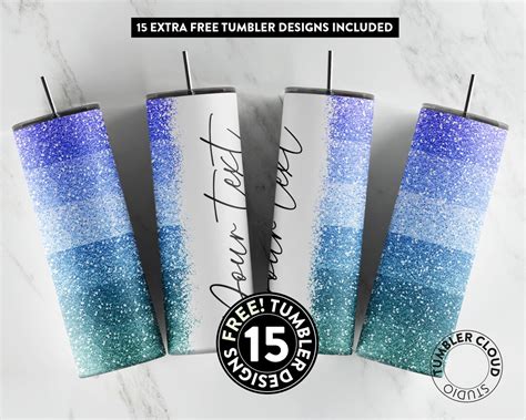 Blau Lila Gef Ttert Glitzer Tumbler Add Text Custom Glitter Tumbler