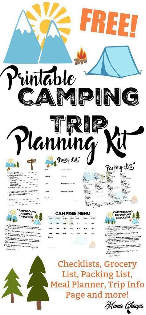 Free Printable Camping Trip Planning Kit 7 Pages Total Print All Or Just The Ones You Need