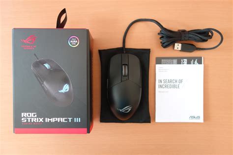 ASUS ROG Strix Impact III Review Packaging Weight Cable Feet