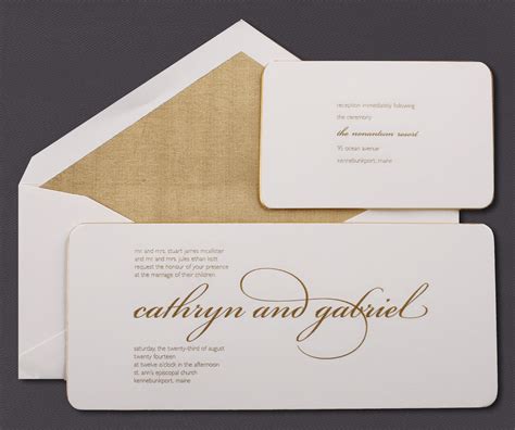 Our Heavyweight Gold Gilt Edge Invitation Suite Is Presented Here