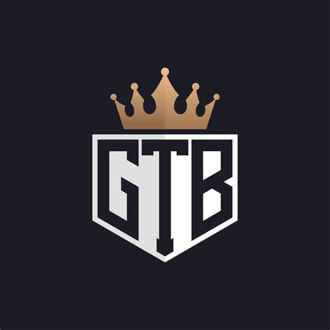 Premium Vector Luxury Gtb Logo With Crown Elegant Initials Gtb Letter