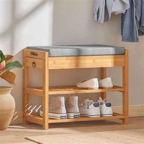 SoBuy FSR49 N Banc de Rangement Meuble à chaussures avec 2 étages et 1