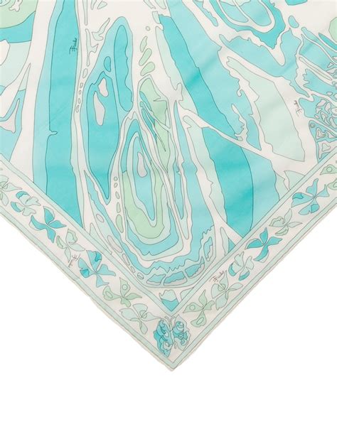 Emilio Pucci Silk Abstract Scarf Purple Scarves And Shawls