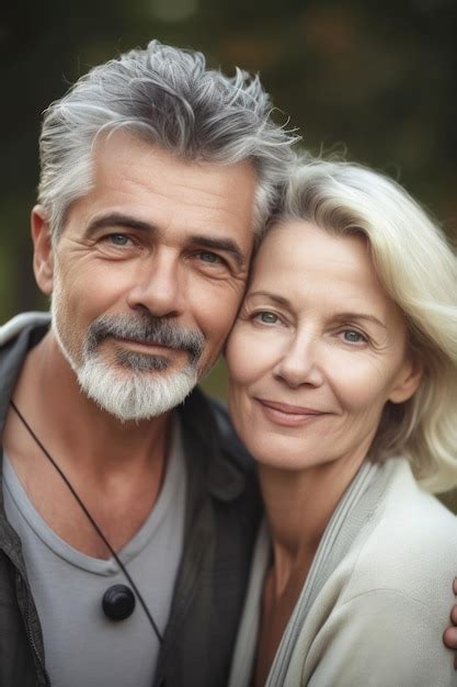 Premium Ai Image Portrait Of A Happy Couple Standing Outdoors Created