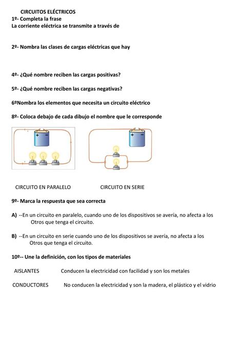 Actividad Interactiva De La Electricidad Para 6º Primaria Puedes Hacer Los Ejercicios Online O