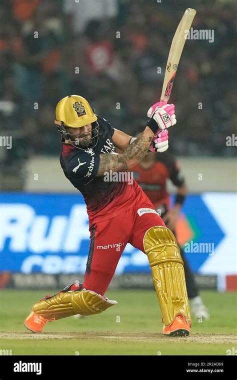 Royal Challengers Bangalores Faf Du Plessis Plays A Shot During The Indian Premier League