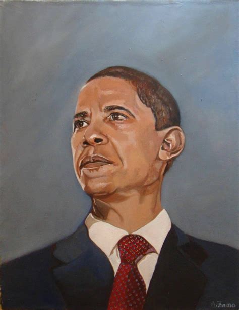 Portrait De Barack Obama Original Oil Painting By Anne Zamo Etsy