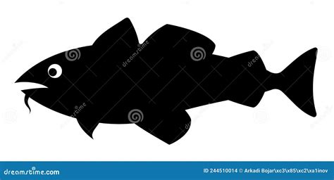 Cod Fish Silhouette Vector Icon | CartoonDealer.com #244510014