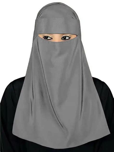 Muslim Hijab Islamic Veil Burqa Burka Niqab Nikab Women Solid Color