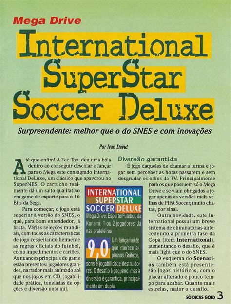 International Superstar Soccer Deluxe do Mega Drive na Ação Games Nº 125