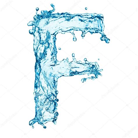 Water splashes letter F — Stock Photo © korovin #40161061