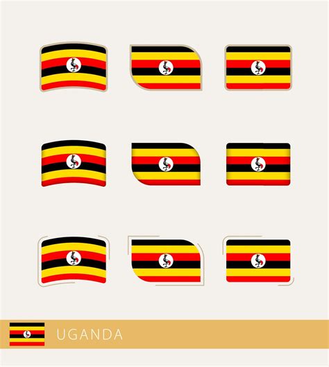 Vector Flags Of Uganda Collection Of Uganda Flags 11690849 Vector Art