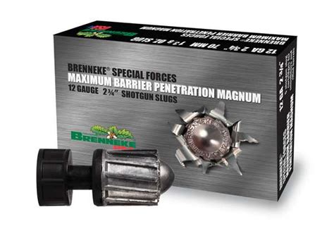 Brenneke Sl122mbpm Maximum Barrier Penetration 12 Gauge 2 75 1 3 8 Oz Slug Shot 5 Bx 40 Cs