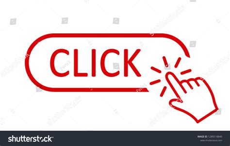 Click Here Button With Hand Pointer Clicking Royalty Free Stock