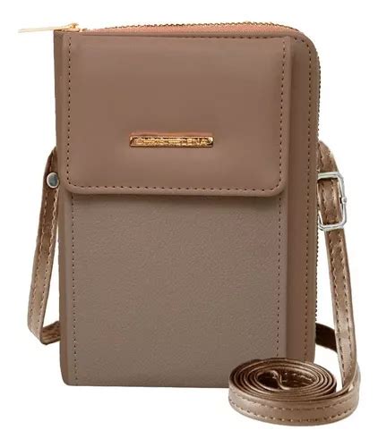 Bolsas Feminina Pequena Transversal Porta Celular Carteira Cor Nude