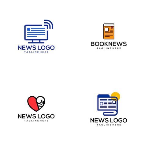 noticias logo vetor premium