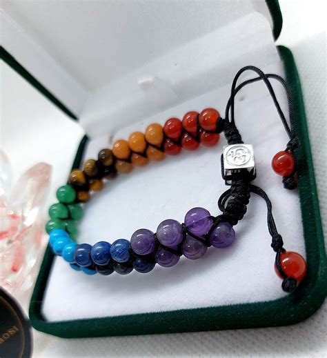 Ripley Pulsera Piedras Naturales Chakras Multicolores Plata Ley