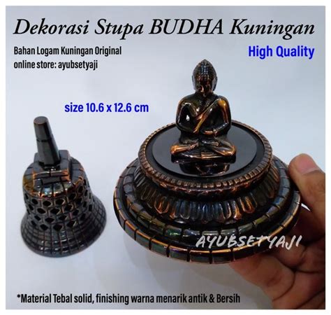 Jual Dekorasi Patung Budha Kuningan Brass Antik Stupa Candi Borobudur