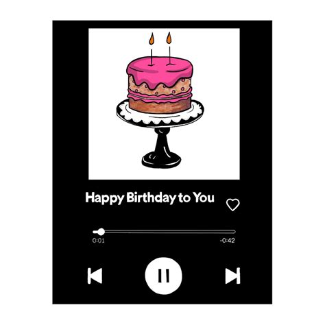 Graphic Spotify Happy Birthday To You Song On A Birthday Card With Envelope Blank Inside Note