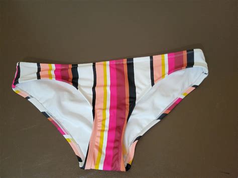 Kona Sol Womens Vertical Stripe Medium Coverage Hipster Bikini Bottom